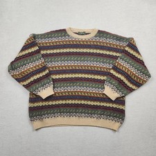 Vintage Coogi Style Herren Pullover Strick Gr. M Wolle 90s Sweatshirt Bunt Italy