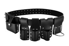 Gerüstbau schwarz Leder Werkzeuggürtel 4 Gerüstbauer Schlüssel Ratsche Hammer Halter