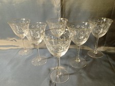 6 große alte Weingläser,Rüdesheim,Spiegelau,Weinlaubdekor,Goldrand,Ätzdekor