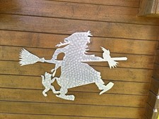 Hexe zur Dekoration , Aluminiumblech , Größe : ca. 80x55 cm , St. 4 mm , stabil