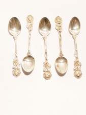 5x Hildesheimer Rose 800 Echtsilber Kaffeelöffel Mokkalöffel alt Vintage Silber