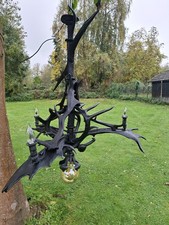 3 Flammig Deckenlampe Hirschgeweih Elch Kronleuchter Pendelleuchte Geweihlampe 