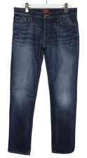 Jack & Jones Regular / Clark Herrenjeans W34/L34 Blau Knopf Fly Stretch Whiskers