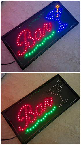 Bar led leuchtschild - led-leuchtschild, „bar“