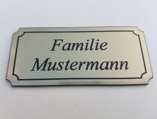 Briefkastenschild Klingelschild Türschild Namensschild  Gravur selbstklebend