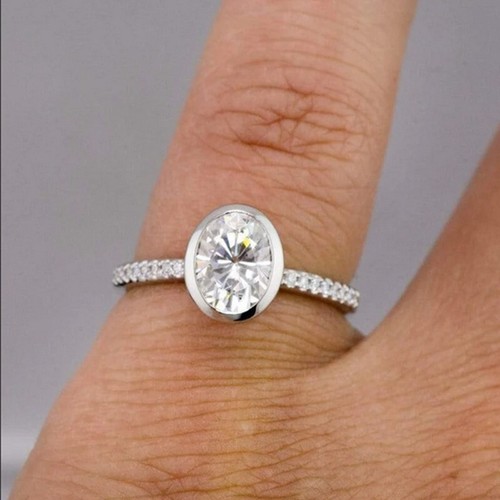 Oval diamant solitär - oval,