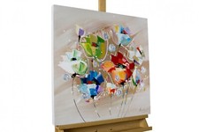 Acryl Gemälde 'TULPEN BLUMEN BUNT' | HANDGEMALT | Leinwand Bilder 60x60cm