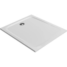 VIGOUR Duschwanne derby Mineralguss 120x100x3,2cm  weiss inkl. Ablaufbox