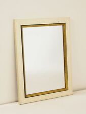 Wandspiegel Spiegel Holzrahmen Bad Flur goldene Umrandung 26,5 x 35 cm