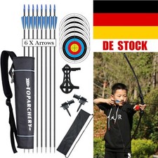 15LBS Bogenschießen 45" Kinder Takedown Recurvebögen und Pfeile Set Ziel Gift