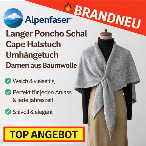 Alpenfaser langer poncho - alpenfaser™,