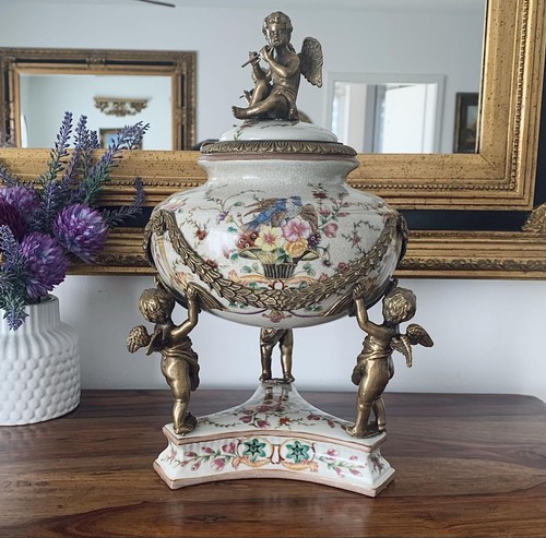 Deckelvase porzellan bronze - porzellan,