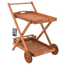 CASARIA® Servierwagen Küchenwagen Rollwagen Beistellwagen Küchenrollwagen Holz