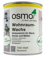 Osmo Wohnraumwachs Holz Schutz Wachs Holzanstrich für innen weiß 7394 - 0,75 L