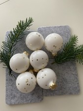 ❗️Christbaumkugeln/Schmuck 6 Stück, weiß-gold❗️
