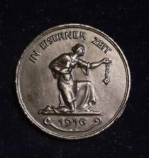 Medaille In Eiserner Zeit 1916 Gold gab ich zur Wehr Eisen nahm ich zur Ehr
