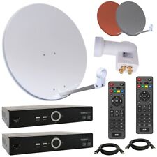 Digitale Sat Anlage 80cm Spiegel mit 2x HD RECEIVER Opticum Quad LNB Komplettset