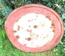 Blechschild Durchfahrt verboten 50er Jahre Ø 60 cm original gerostet 