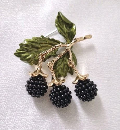 Brombeere obst brosche vintage - brombeere,
