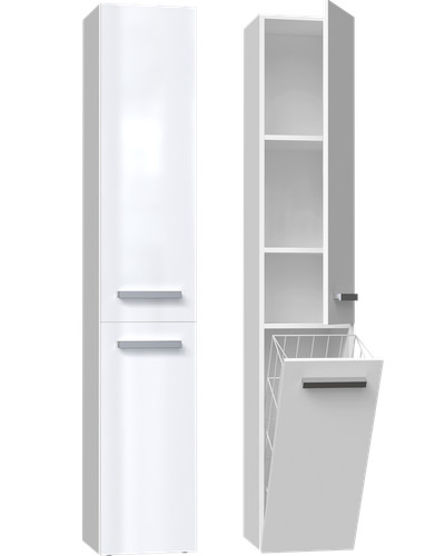 Badschrank hochschrank weiß - badschrank,