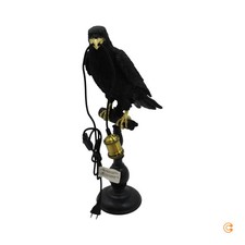 KARE Tischleuchte Lampe Animal Sitting Crow Krähe Schwarz Polyresin E27 Deko 