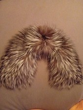 Echt Pelz Stola Kragen Schal aus Silberfuchs Neu