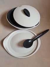 Tupperware 2,1 L Thermo Duo Set C133 Weiß Schwarz Servieren 