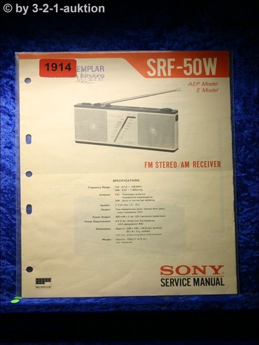 Sony service manual srf 50w - manual, fm