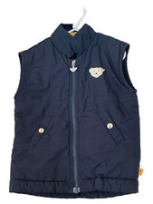 Steiff Kinder Steppweste Gr. 104 Blau Casual mit Teddy Applikation