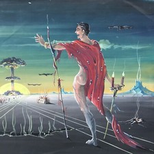 Gouache Gemälde Surrealismus