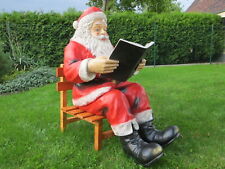 Weihnachtsfigur XXL Weihnachtsmann mit Buch lebensgroß 95cm Santa Garten Deko