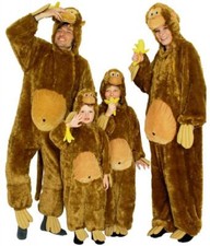 Affe Affen Monkey Kostüm Overall Plüsch Tier Schimpansen Kinder Damen Herren Hut