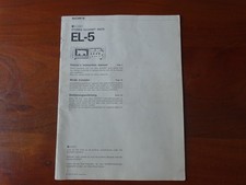 Sony Elcaset EL-5 Bedienungsanleitung Instruction / User manual GER/EN/FR