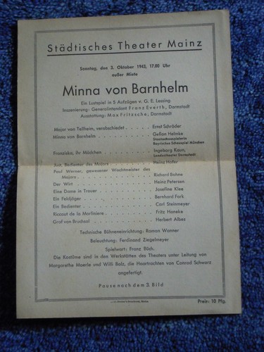 Lustspiel minna von barnhelm - von,