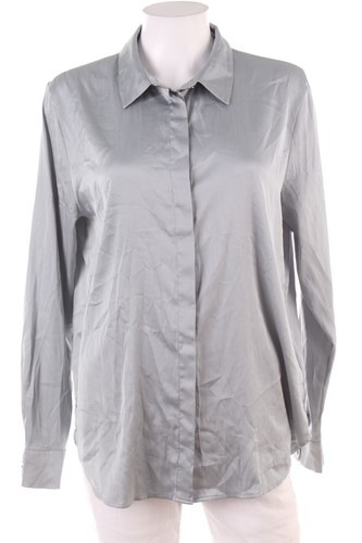Bluse satin m grau - satin,