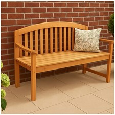 Stilvolle 2-Sitzer-Gartenbank aus Holz Perfekt für Garten, Terrasse und Balkon S