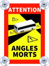 3 x Toter Winkel Schild  Angles morts METALLSCHILD 12 x Saugnapf Wohnmobil