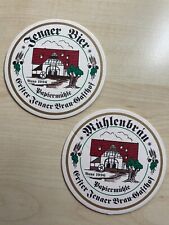 2 Bierdeckel Jenaer Braugasthof Papiermühle Mühlenbräu Jena