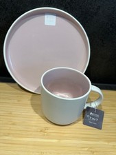 Maxwell & Williams 6 Dessertteller + 6 Tassen Set weiß rosa Neu