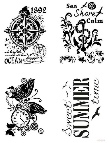 Schablone maritim steampunk - a4,