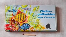 Vintage West Germany Lico NOVA alte Wachsmal Kreide Stifte Dose Blechdose Fische
