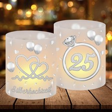 12 Windlicht Tischdeko