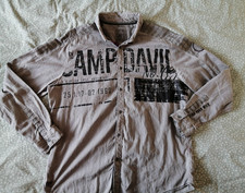 Camp David Herren Hemd, Grau, Gr. XXL, Baumwolle,