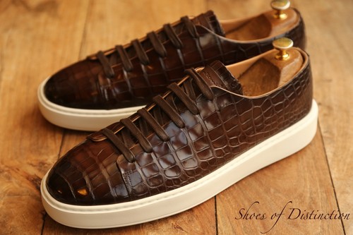 Santoni braun krokodilleder - santoni,