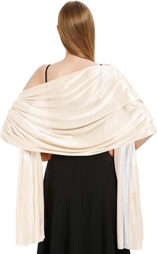 Satin chiffon stola - satin,