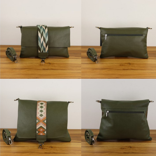 Bauchtasche damen leder khaki - damen,