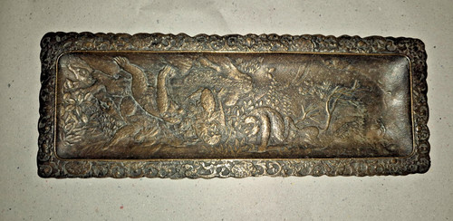 Antik bronze schale affen - bronze,