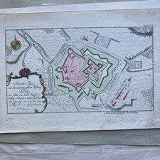 Kupferstich der festung peitz - kupferstich,