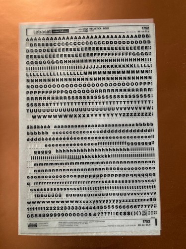 Letraset 1752 helvetica bold - 1752,