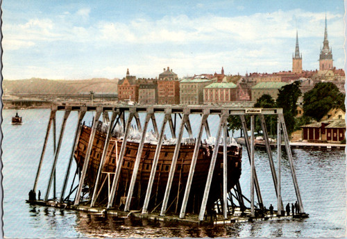 Vintage postcard wasa ship - vintage,
